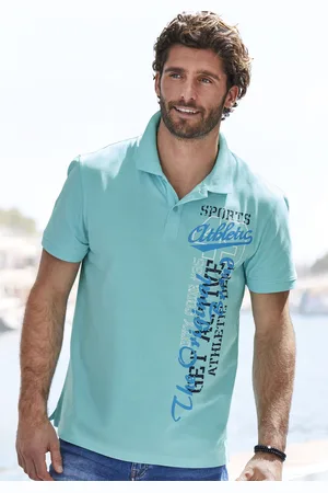 john devin Poloshirt, mit großem Druck vorn aus Baumwoll-Piqué