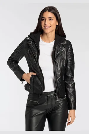 Mauritius Bikerjacke »GGSamila OT«, mit Kapuze, mit abnehmbarem Kapuzen-Sweateinsatz & aufwendigen Biker-Details