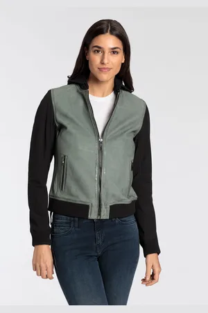 Mauritius Lederjacke »GWHanja OT«, mit Kapuze, im Materialmix