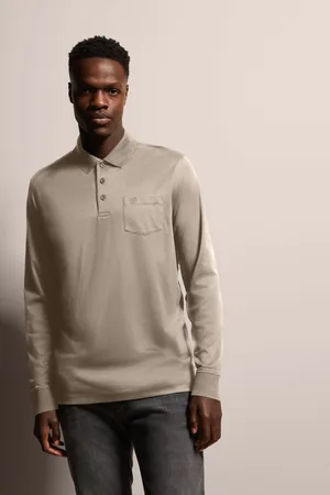 Bugatti Langarm-Poloshirt, mit feiner zweifarbiger Strukturoptik