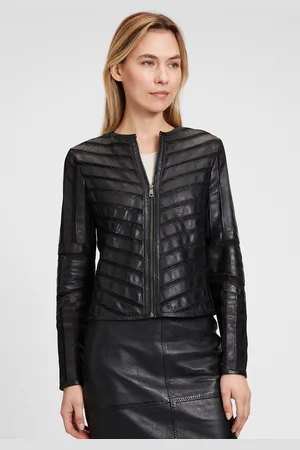 Mauritius Lederjacke »GGSuri LELEV«, gepatchtes Leder, Rundhals,Reißverschluss