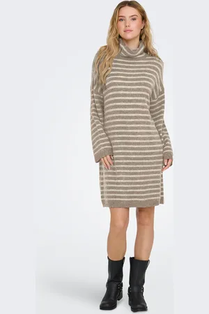 ONLY Strickkleid »ONLTALIO LS STRIPE ROLLNECK DRESS BF KNT«