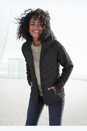 vivance collection Steppjacke, mit Kapuze, mit Strickfleece-Ärmeln