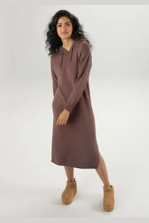 Aniston Strickkleid, Kapuze mit Bindeband regulierbar