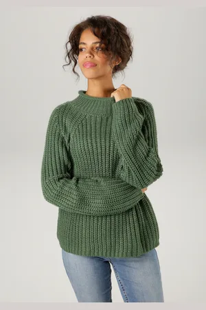 Aniston Strickpullover, mit Rollkante am Stehkragen