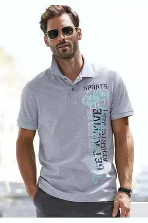 john devin Poloshirt, mit großem Druck vorn aus Baumwoll-Piqué