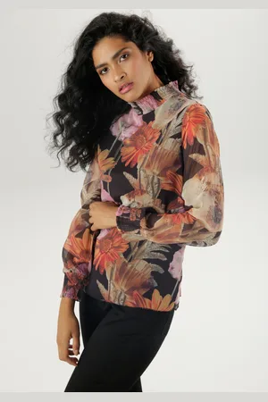 Aniston Chiffonbluse, mit romantischem Blumendruck