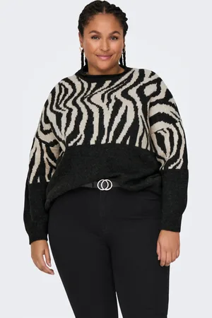 ONLY Rundhalspullover »CARJADE ZEBRA L/S O-NECK KNT«