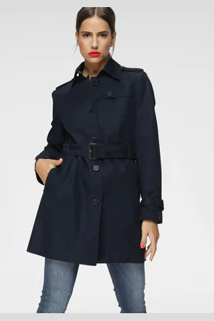 Tommy Hilfiger Langjacke »HERITAGE SINGLE BREASTED TRENCH«, mti den typischen Trenchdetails & Tommy Streifen als Gürtelschlaufe