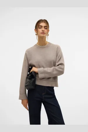 VERO MODA Rundhalspullover »VMGOLD PIPING LS O-NECK PULLOVER GA«