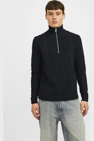 JACK & JONES Troyer »JJCRAIG KNIT HALF ZIP«, mit Zopfmuster