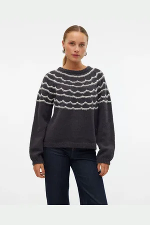VERO MODA Rundhalspullover »VMCHARMAINE LS O-NECK PULLOVER GA BOO«