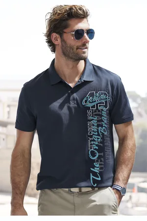john devin Poloshirt, mit großem Druck vorn aus Baumwoll-Piqué