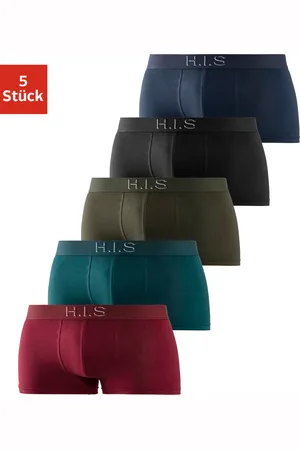 H.I.S Hipster, (Packung, 5 St.), knapp sitzende Boxershorts am Webbund mit Logoschriftzug mit 3D Effekt