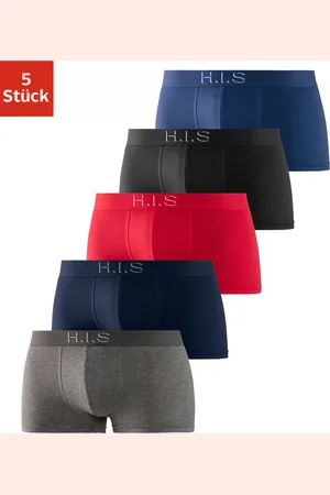 H.I.S Hipster, (Packung, 5 St.), knapp sitzende Boxershorts am Webbund mit Logoschriftzug mit 3D Effekt