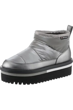 Tommy Hilfiger Winterboots »TJW NYLON FLATFORM BOOT WL«, Plateau, Snowboots, Ankleboots, Schlupfschuh mit Anziehlasche