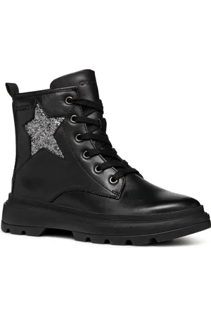 Geox Schnürboots »J KIDDARTAH GIRL A«, Plateaustiefel, Winterstiefel, Chunky Boots mit Glitzer