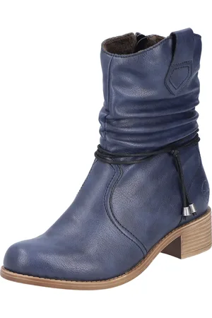 Rieker Winterstiefelette, Boots, Blockabsatz, slouchy Schaft, mit Innenreißverschluss
