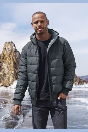 john devin Steppjacke, mit Kapuze, Outdoorjacke mit Strickbündchen