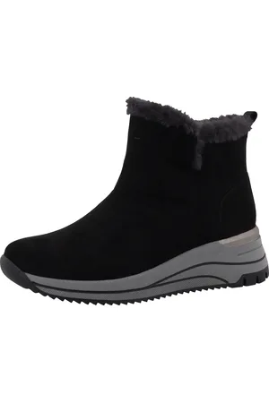 TOM TAILOR Winterboots, Keilabsatz, Plateau, Stiefelette mit Fellimitat-Kragen