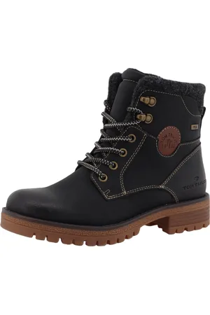 TOM TAILOR Schnürboots, Blockabsatz, Outdoorschuh, Schnürstiefelette mit Reißverschluss