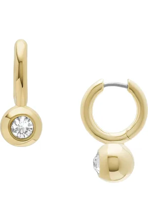 Fossil Paar Creolen »Schmuck Geschenk Edelstahl Ohrringe Bright Baubles, JA7254710«, mit Glasstein