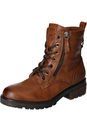 Mustang Schnürboots, Schnürstiefelette, Blockabsatz, mit Reißverschluss