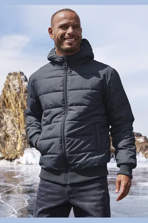 john devin Steppjacke, mit Kapuze, Outdoorjacke mit Strickbündchen