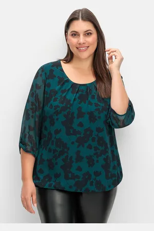 Sheego Tunika »Chiffontunika aus Chiffon, mit Futter aus Viskose«, aus Chiffon, mit Futter aus Viskose