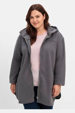 Sheego Langjacke »Kapuzenjacke mit Stehkragen und überschnittenen Schultern«, mit Kapuze, mit Stehkragen und überschnittenen Schultern