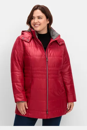 Sheego Steppjacke »Steppjacke mit Kapuze und Flanell-Details«, mit Kapuze, mit Kapuze und Flanell-Details