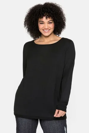 Sheego Rundhalspullover »Longpullover aus angenehmer Viskosemischung«, aus angenehmer Viskosemischung