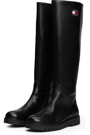 Tommy Hilfiger Stiefel »TJW LONG SHAFT BOOT«, Blockabsatz, Langschaftstiefe, Stiefel mit seitlichem Logo