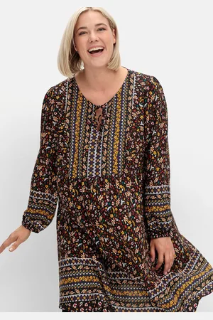 Sheego Druckkleid »Hängerchen-Kleid im Mustermix, in A-Linie«, im Mustermix, in A-Linie