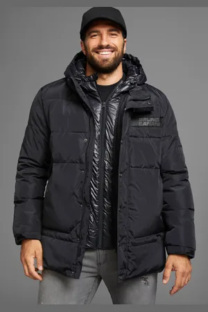 Bruno Banani Winterjacke, mit Kapuze, wärmendes Material, hochschließender Kragen, verstellbare Kapuze