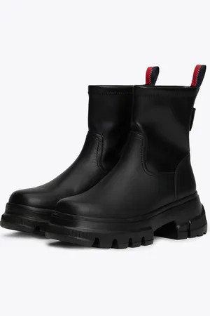Tommy Hilfiger Stiefelette »TJW CHUNKY CHELSEA BOOT MIX MAT«, Blockabsatz, Plateau, Schlupfboots, Combat-Boots mit Label