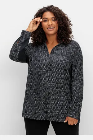 Sheego Druckbluse »Bluse mit Print und elastischen Einsätzen«, mit Print und elastischen Einsätzen