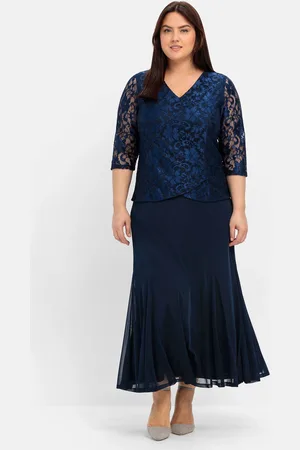 Sheego Abendkleid »Abendkleid mit floraler Spitze«, mit floraler Spitze