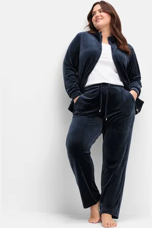 Sheego Relaxanzug »Nicki-Hausanzug 2-tlg. aus Jacke und Hose, weiche Nicki-Qualität«, (2-tlg. aus Jacke und Hose, weiche Nicki-Qualität tlg.), 2-tlg. aus Jacke und Hose, weiche Nicki-Qualität