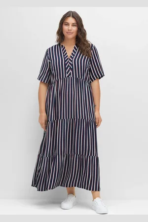 Sheego Maxikleid »Maxikleid mit weit schwingendem Rockteil«, mit weit schwingendem Rockteil