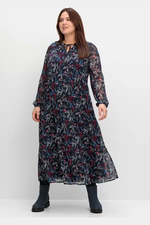 Sheego Maxikleid »Chiffonkleid aus Chiffon, mit blickdichtem Futter«, aus Chiffon, mit blickdichtem Futter