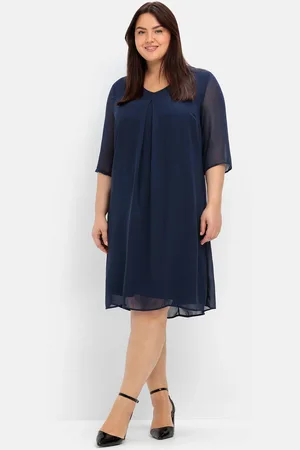 Sheego Cocktailkleid »Kleid im Layerlook, aus Chiffon und Viskose«, im Layerlook, aus Chiffon und Viskose
