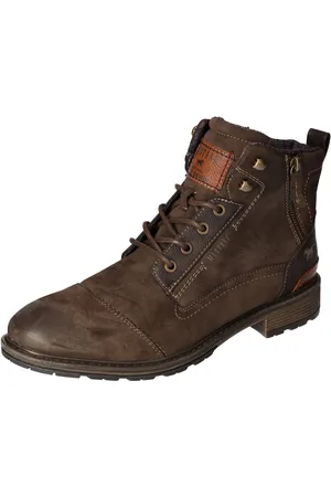 Mustang Schnürboots, Winterboots, Casual Stiefel mit stylischem Logodruck auf der Zunge