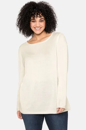 Sheego Rundhalspullover »Longpullover aus angenehmer Viskosemischung«, aus angenehmer Viskosemischung
