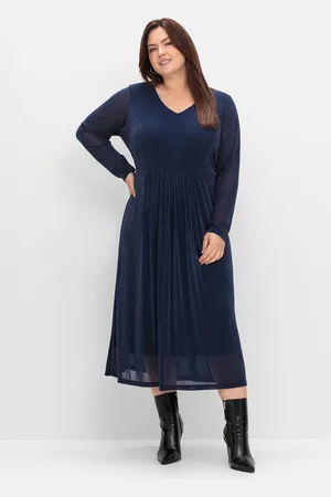 Sheego Partykleid »Abendkleid mit Mesh und Effektgarn«, mit Mesh und Effektgarn