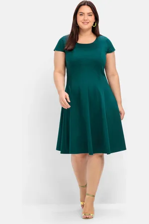 Sheego Cocktailkleid »Bahnenkleid in Bahnenform«, in Bahnenform