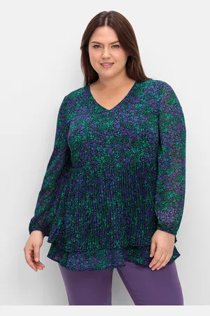 Sheego Tunika »Bedruckte Chiffontunika aus Chiffon, mit Futter«, aus Chiffon, mit Futter