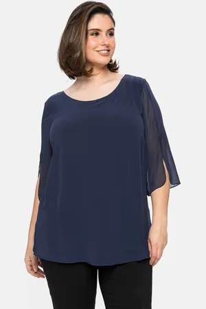 Sheego Tunika »Tunika im Layerlook mit Chiffon«, im Layerlook mit Chiffon