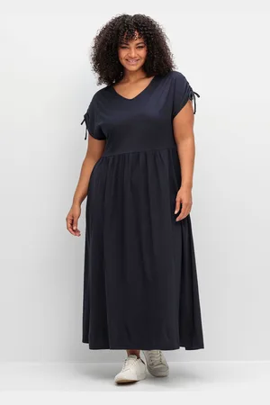 Sheego Jerseykleid »Jerseykleid mit Tunnelzug am Ärmel«, mit Tunnelzug am Ärmel