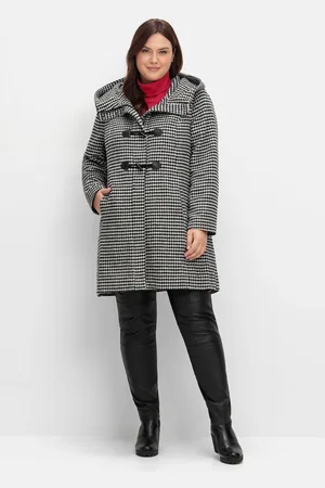 Sheego Dufflecoat »Dufflecoat im klassischen Hahnentrittmuster«, im klassischen Hahnentrittmuster